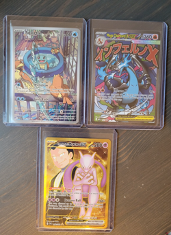 3 Pokemon Cards - Charizard UPC promo - Mewtwo gold hyper rare - Squirtle - Image 1