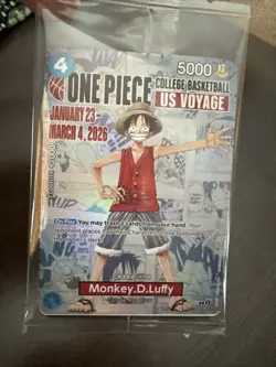 One Piece Monkey D. Luffy US Voyage College Basketball Promo Card SEALED - Image 3