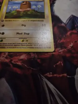 Diglett 47/102 1st Edition Shadowless Base Set Pokemon Card Game 1999 WOTC MP - Image 3