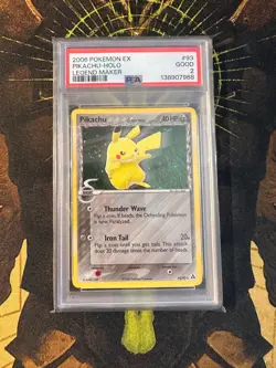 Pokemon Pikachu 93/92 Legend Maker Secret Rare Delta Species Holo SWIRL PSA 2 - Image 1