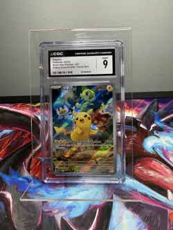 Pikachu Black Star Promo Pokemon TCG Paldea Evolved 027 CGC 9 - Image 1