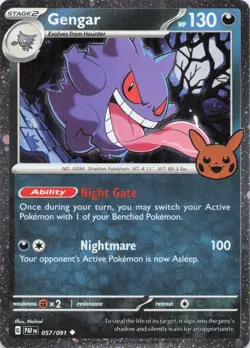 Gengar Trick or Trade BOOster 2024 057/091 Pokemon TCG Holo Rare NM - Image 1