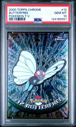 2000 TOPPS CHROME POKEMON T.V. #12 BUTTERFREE PSA 10 - Image 1