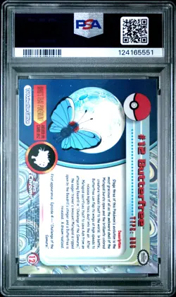 2000 TOPPS CHROME POKEMON T.V. #12 BUTTERFREE PSA 10 - Image 2