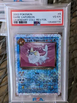 Pokemon Legendary Collection Reverse Holo Dark Vaporeon #9/110 PSA 4 VG-EX - Image 1
