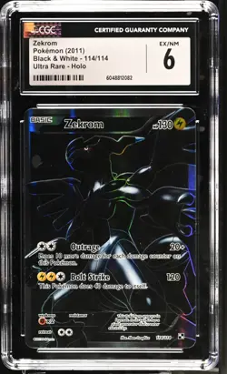 Pokemon Zekrom Black & White Full Art Black Background #114 CGC 6 - Image 1