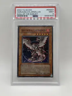Horus The Black Flame Dragon LV6 PSA 9 MINT Super Rare SOD-EN007 Yugioh Unlim - Image 1