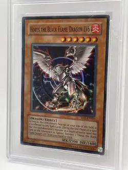 Horus The Black Flame Dragon LV6 PSA 9 MINT Super Rare SOD-EN007 Yugioh Unlim - Image 2
