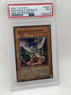 Horus The Black Flame Dragon LV6 PSA 9 MINT Super Rare SOD-EN007 Yugioh Unlim - Image 5