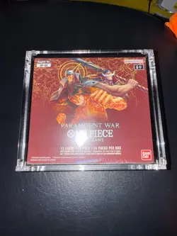 One Piece OP-02 Paramount War Booster Box English Factory Sealed W Acrylic Case - Image 1