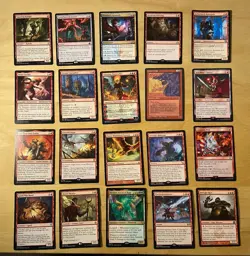 Magic The Gathering Lot Of 20 Red Cards Including Rares and Mythics NM - Image 1