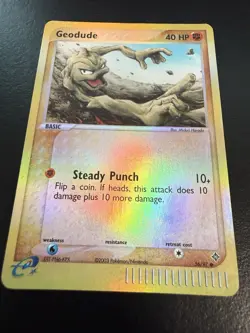 Pokemon TCG Geodude EX Dragon Reverse Holo Common Card 56/97 LP - Image 1