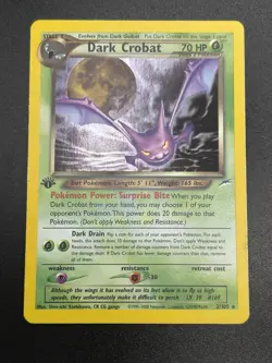 DARK CROBAT Pokemon Card - WOTC - 1st Edition - Neo Destiny - 2/105 HOLO NM (A) - Image 4