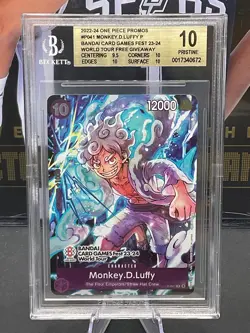 2023 One Piece Promos P-041 Monkey D Luffy 23-24 Bandai Card Games Fest BGS 10 - Image 1