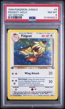 1999 POKEMON JUNGLE 1st Edition #8 PIDGEOT-HOLO PSA 8 - Image 1