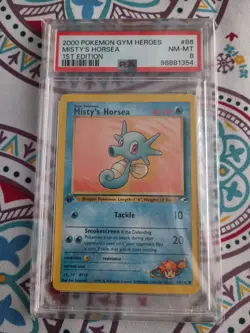 2000 Pokemon Gym Heroes #86 - Misty’s Horsea - 1st Edition - PSA 8 Vintage - Image 1