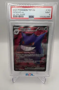 2024 POKEMON TEF EN-TEMPORAL FORCES #193 GENGAR EX ULTRA RARE PSA 9 - Image 1