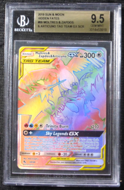 2019 POKEMON HIDDEN FATES MOLTRES ZAPDOS ARTICUNO 69/68 BGS 9.5 (EQUAL PSA 10) - Image 1