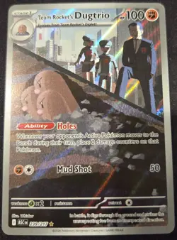 Pokemon TCG Team Rocket's Dugtrio 239/217 ASC Full Art Holo Stage 1 100HP - Image 1