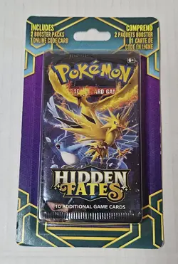 Pokemon Sun & Moon Hidden Fates Blister Pack Contain 2 Pack New Zapdos Artwork - Image 1