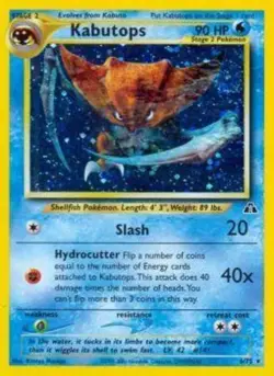 Heavily Played Kabutops - 6/75 - Holo Rare - Unlimited Edition Pokemon Neo Disco - Image 1