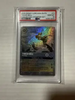Disney Lorcana Fabled ~ TINKER BELL - Giant Fairy Promo 11/P3 Glimmer Foil PSA10 - Image 1