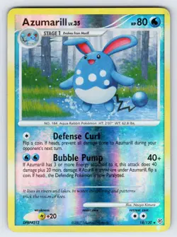 Azumarill 18/130 2007 Diamond & Pearl Pokemon TCG Card Reverse Holo Rare - Lp/Mp - Image 1