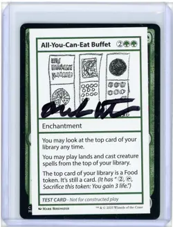 All-You-Can-Eat Buffet Playtest Card Signed By Mark Rosewater MTG - Image 1