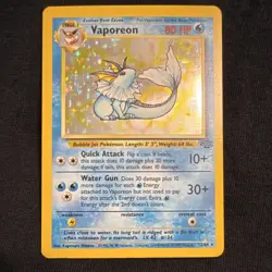 Pokemon TCG Vaporeon Holo Rare Card 12/64 Jungle 1999 - Image 1