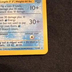Pokemon TCG Vaporeon Holo Rare Card 12/64 Jungle 1999 - Image 4
