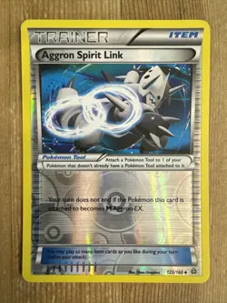 Aggron Spirit Link 123/160 Primal Clash Reverse Holo MP Pokemon Card - Image 1