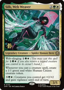[1x] Silk, Web Weaver - Foil - Prerelease Promo Near Mint, English UB: Spider-Ma - Image 1