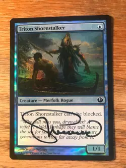 Magic the Gathering MTG foil Triton Shorestalker Journey Into Nyx signed NM - Image 1