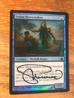 Magic the Gathering MTG foil Triton Shorestalker Journey Into Nyx signed NM - Image 2