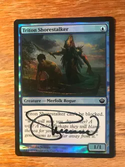 Magic the Gathering MTG foil Triton Shorestalker Journey Into Nyx signed NM - Image 1