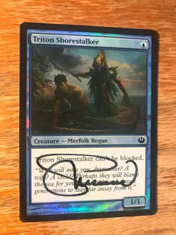 Magic the Gathering MTG foil Triton Shorestalker Journey Into Nyx signed NM - Image 2