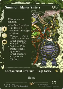 MTG Summon: Magus Sisters (Borderless) Normal NM Commander: FINAL FANTASY Magic - Image 1