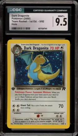 Pokemon Dark Dragonite Team Rocket 1st Edition Holo Rare #5 CGC 9.5 - Image 1