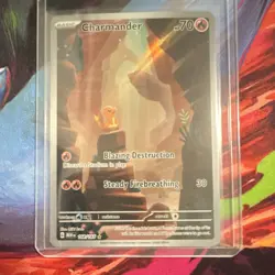 Pokemon TCG Charmander 168/165 Illustration Rare Holo 70 HP Sv: Scarlet & Viole… - Image 1