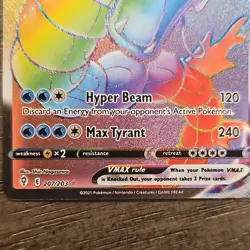 Gyarados VMAX Secret Rare Full Art 207/203 Holo Evolving Skies Pokemon Card 2021 - Image 4
