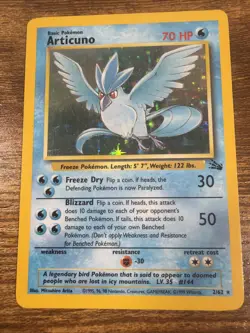 Pokemon Articuno 2/62 Holo Rare Unlimited Fossil WOTC - Image 1