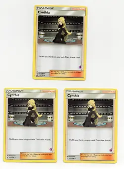 Cynthia 119/156 x3 Pokemon TCG: Battle Academy 2018 Mewtwo Stamped - LP - Image 1