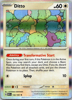 Ditto Scarlet & Violet 151 132/165 Reverse Holo Rare NM Pokemon TCG - Image 1