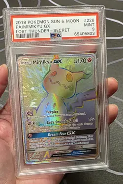 Pokemon Mimikyu GX Secret Rare Full Art Holo Lost Thunder 226/214 PSA 9 170 HP - Image 1
