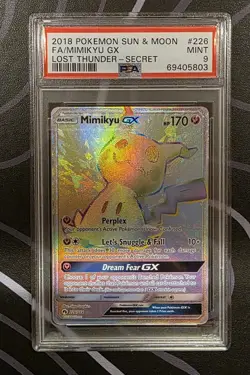 Pokemon Mimikyu GX Secret Rare Full Art Holo Lost Thunder 226/214 PSA 9 170 HP - Image 2