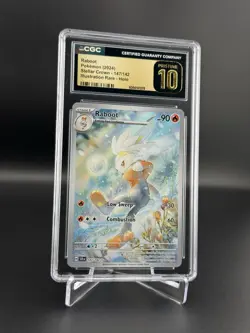 Raboot IR Holo 147/142 2024 Pokemon: Stellar Crown CGC 10 Pristine BL - Image 1