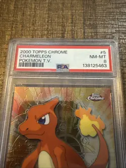 2000 TOPPS CHROME POKEMON T.V. #5 CHARMELEON PSA 8 - Image 2