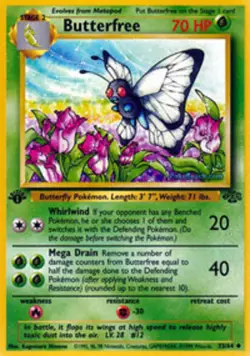 1x Butterfree - 33/64 - Uncommon - 1st Edition Moderately Played Pokemon G1 - Ju - Image 1