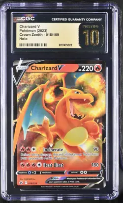 Pokemon TCG Charizard V 018/159 Crown Zenith Ultra CGC 10 Pristine - Image 1