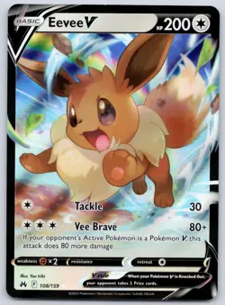Eevee V 108/159 (NM) - SWSH Crown Zenith - Ultra Rare - Pokemon TCG - Image 1